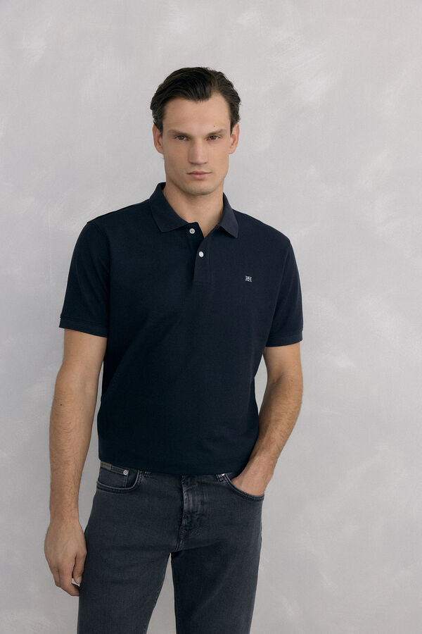 Pedro del Hierro Basic piqué polo shirt Black