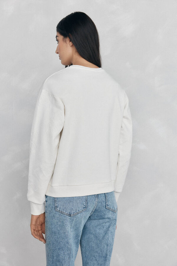 Pedro del Hierro Sweatshirt com logo Ecru