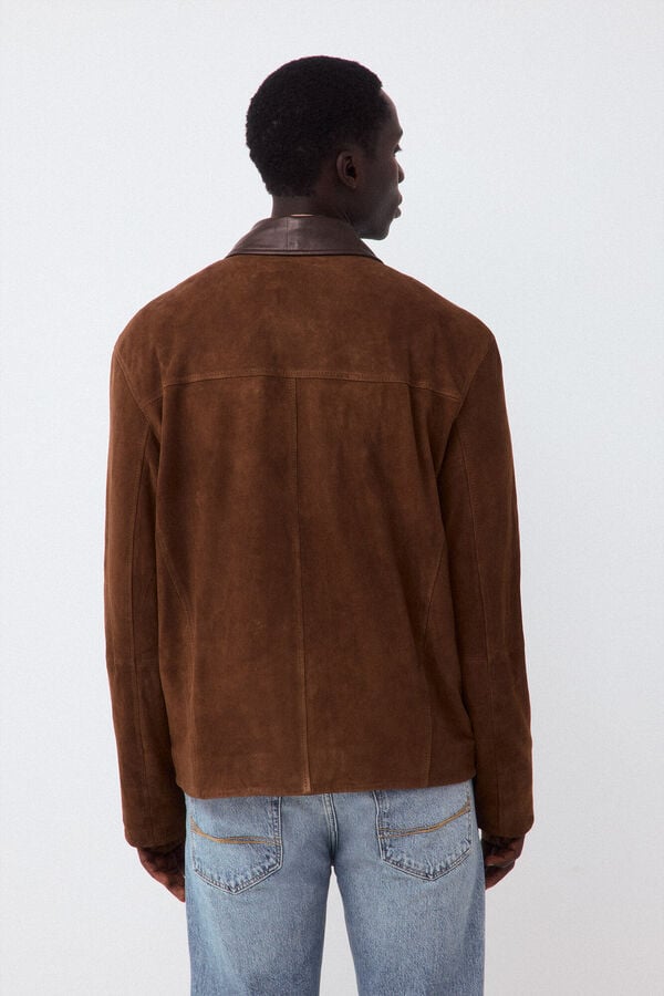 Pedro del Hierro Leather jacket Brown