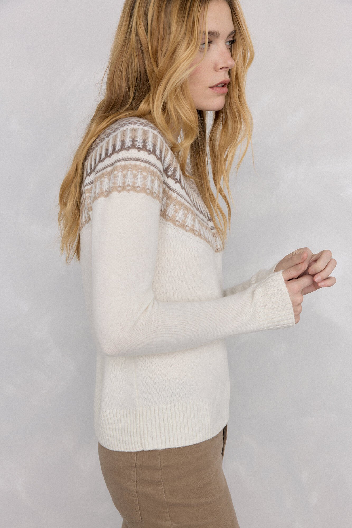 Pedro del Hierro Geometric jacquard sweater