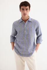 Pedro del Hierro Linen plaid top Blue