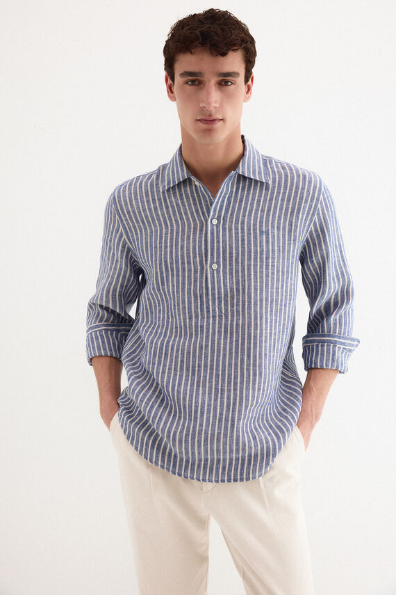 Polera lino rayas