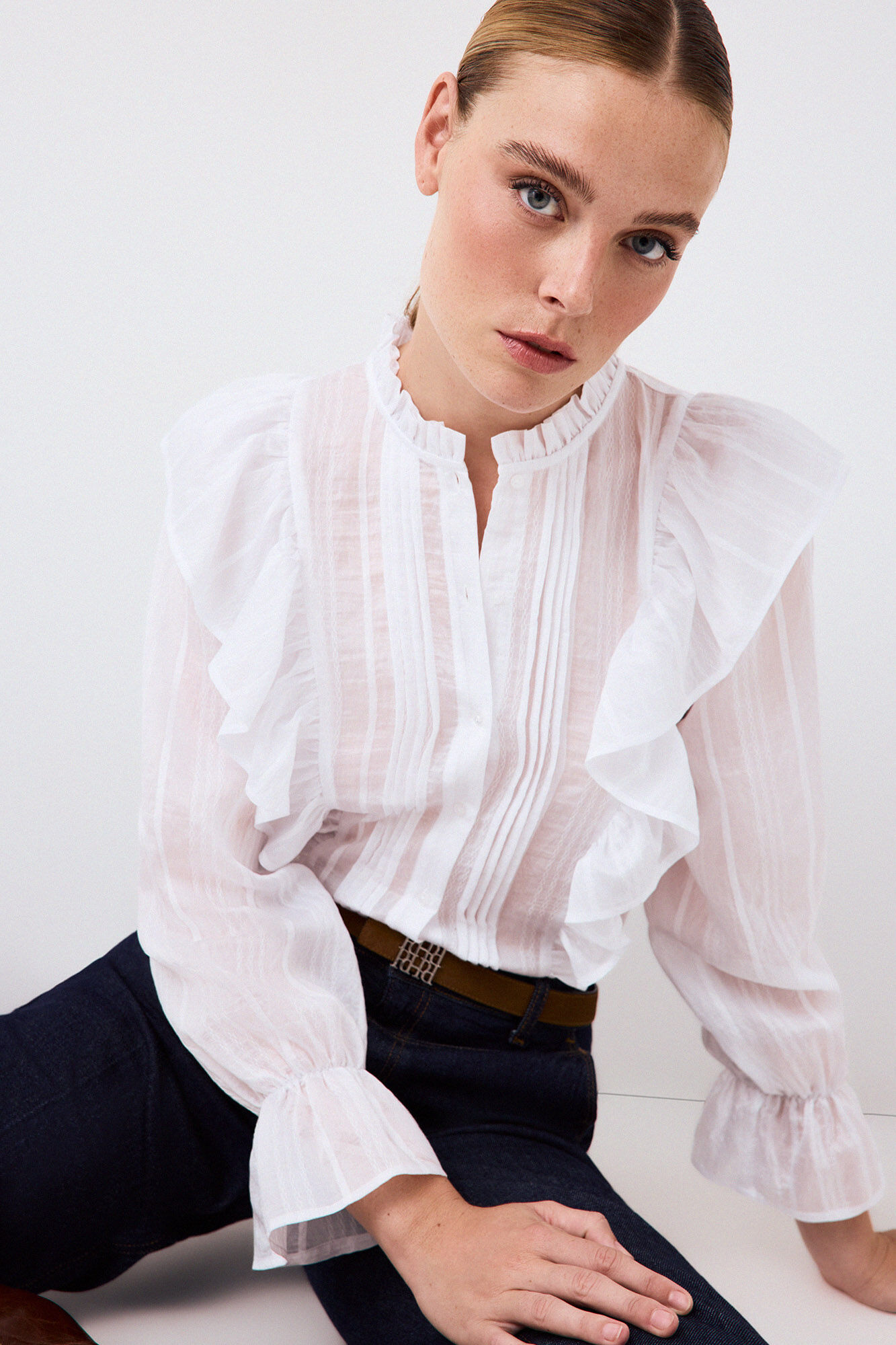 Pedro del Hierro Fluid ruffle blouse