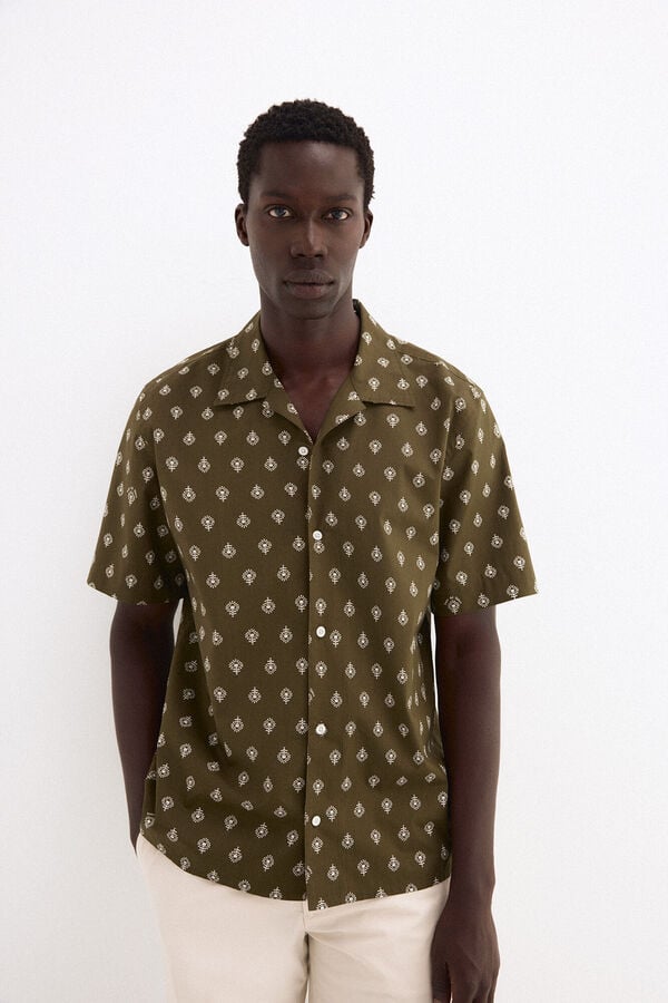 Pedro del Hierro Printed short sleeve shirt Green