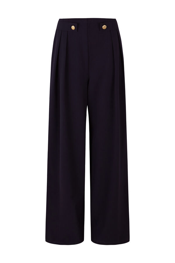 Pedro del Hierro Navy crepe trousers Blue