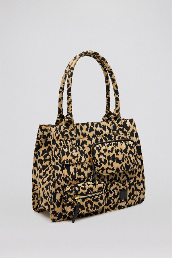 Pedro del Hierro Bolso tote animal print Marrón