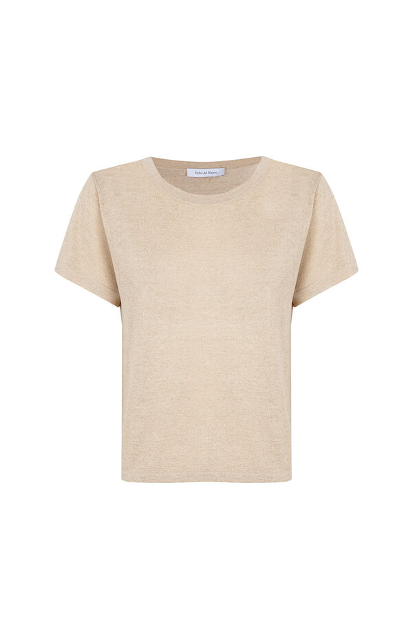 Pedro del Hierro Top de punto lurex Crudo