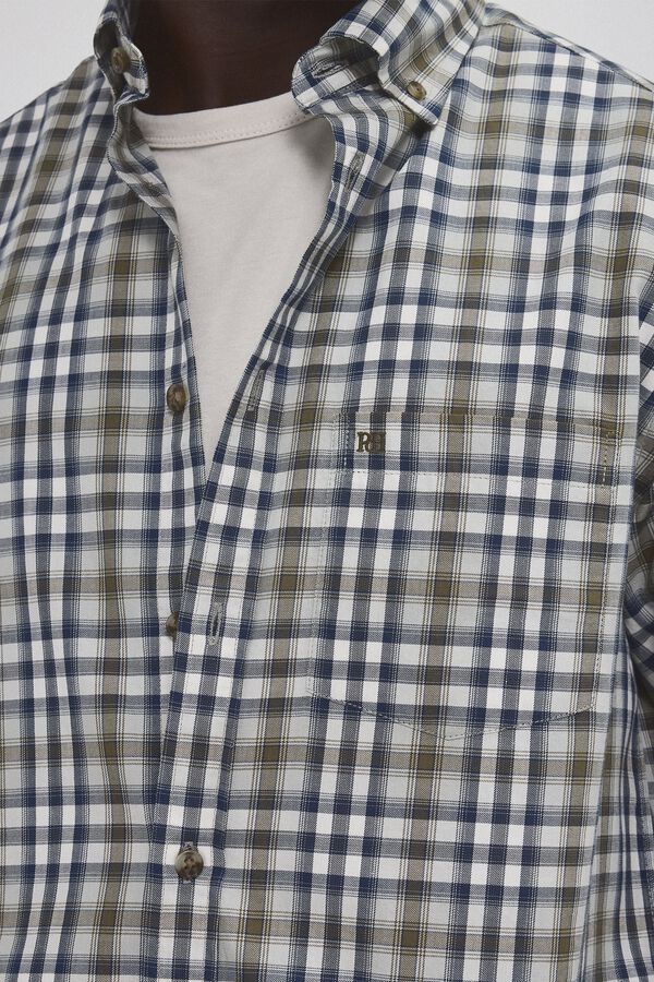 Pedro del Hierro Checked twill shirt Green