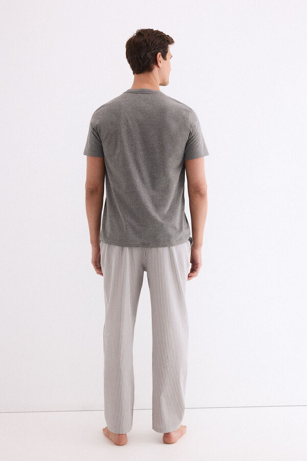 Pedro del Hierro Jersey-knit and fabric pyjama set Blue