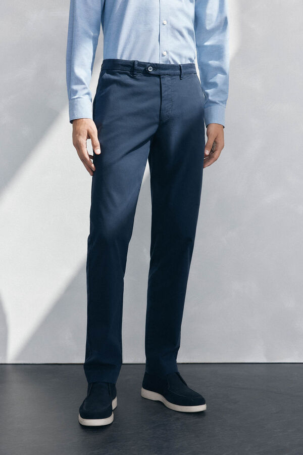 Pedro del Hierro Premium regular fit chinos pants Blue
