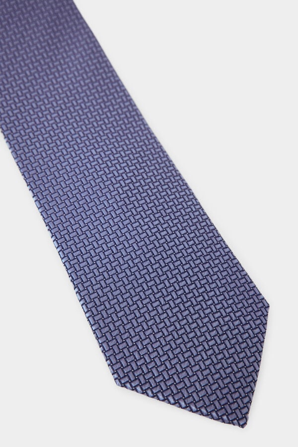 Pedro del Hierro Extra-fine silk tie Blue