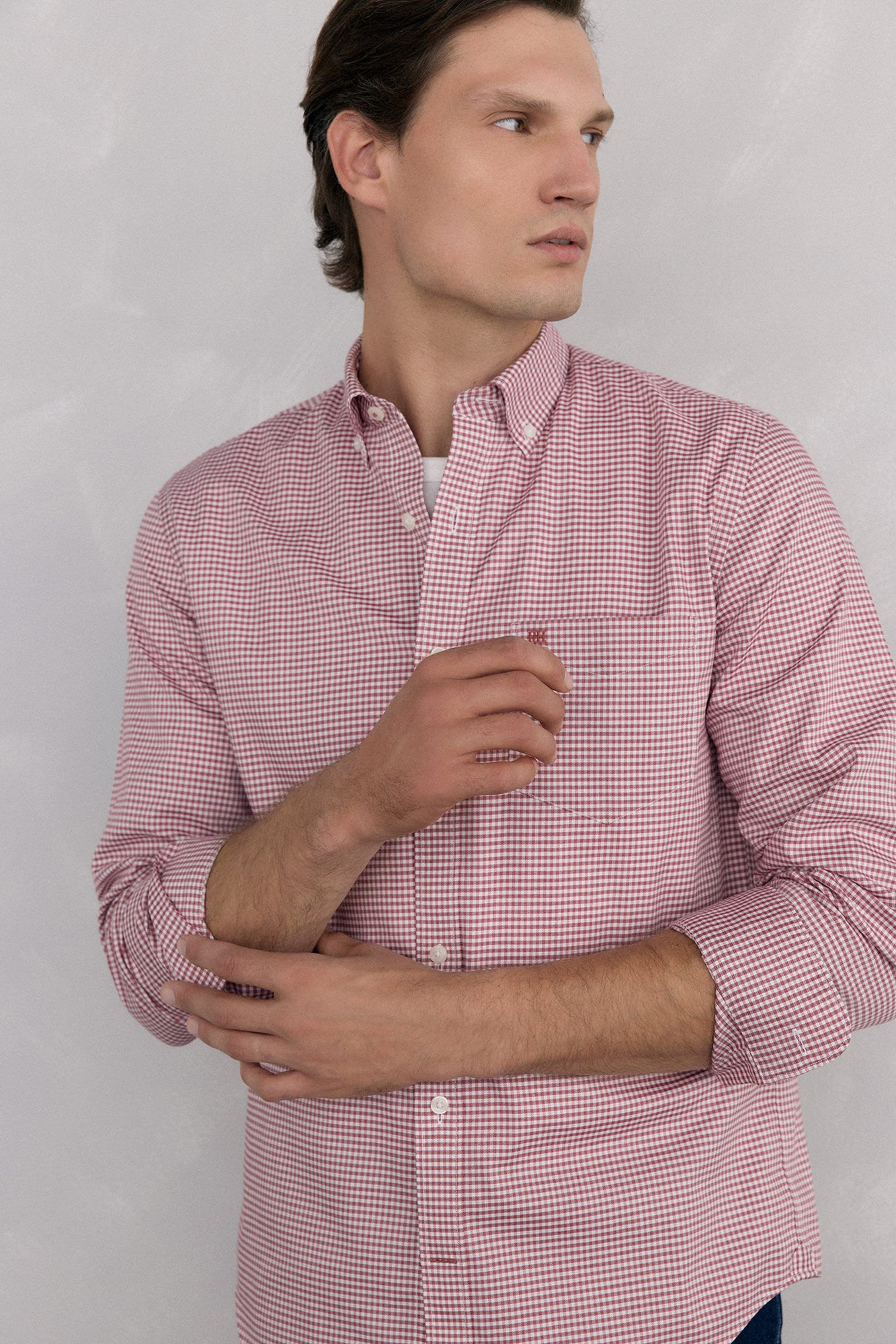 Pedro del Hierro Non-iron Oxford checked shirt
