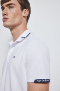 Pedro del Hierro Logos tipped polo shirt White