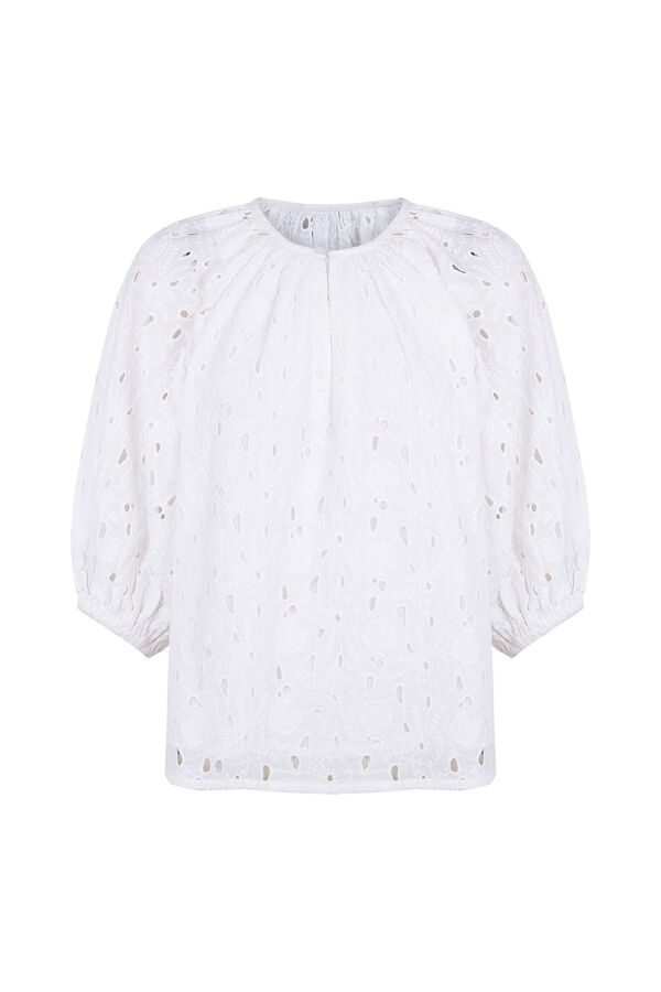 Pedro del Hierro Openwork elbow sleeve top White