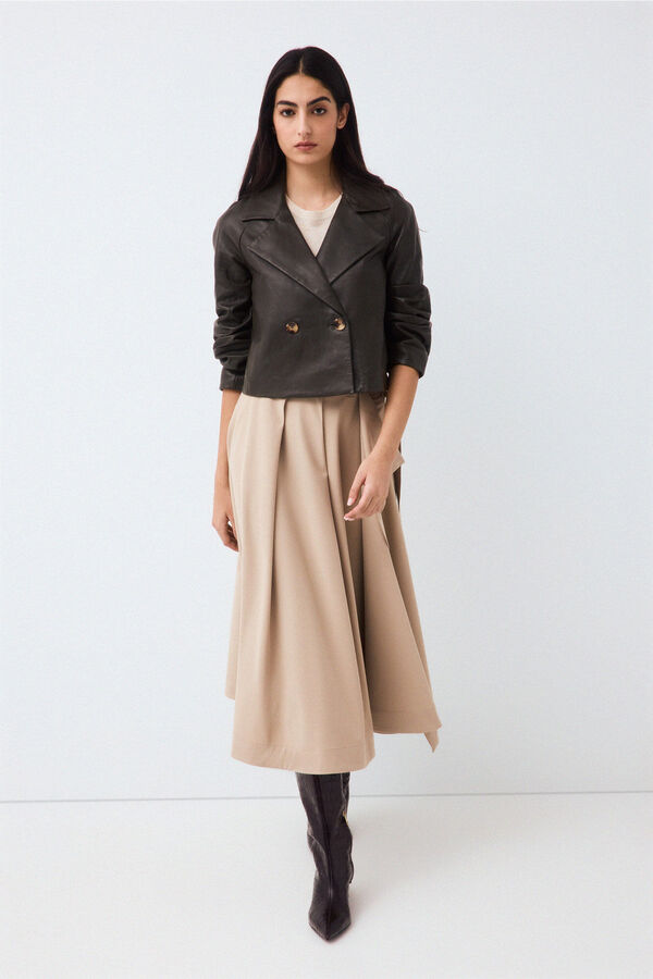 Pedro del Hierro Leather jacket Green