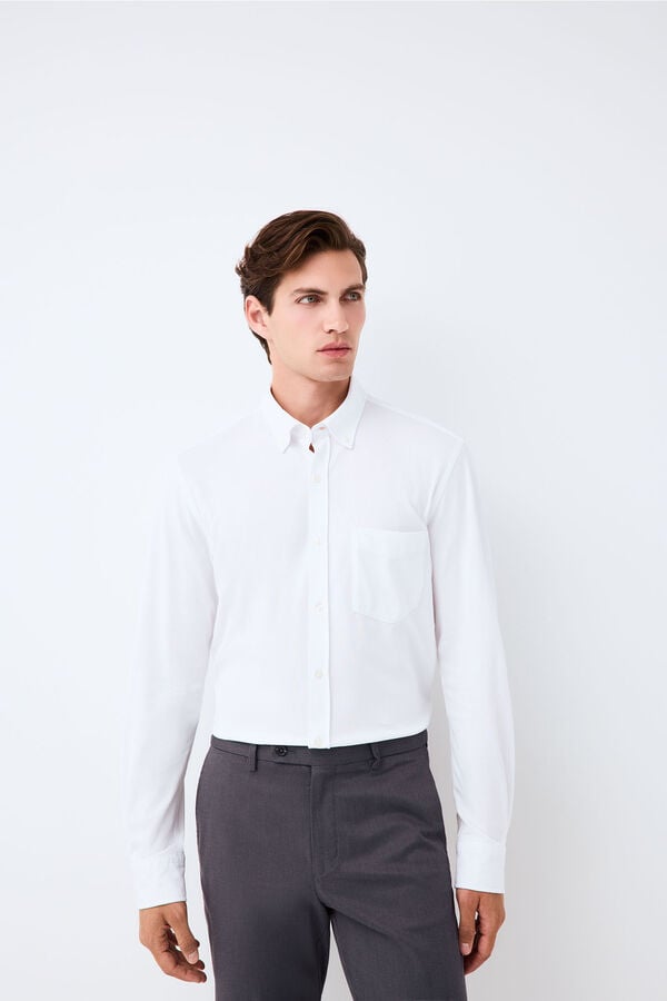 Pedro del Hierro Plain jersey-knit shirt White