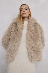 Pedro del Hierro Coat fur effect coat Beige