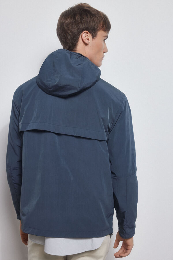 Pedro del Hierro Technical hooded jacket Blue