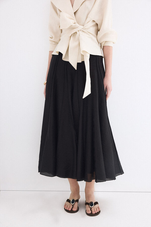 Pedro del Hierro Godet flared skirt Black