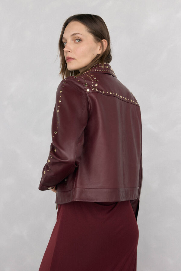 Pedro del Hierro Studded napa jacket Coral