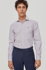 Pedro del Hierro Camisa vestir facil plancha y antimanchas cuadros regular fit Burgundy