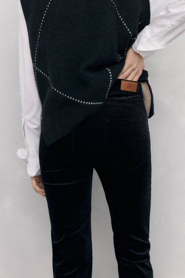 Pedro del Hierro velvet push-up flare pants Black