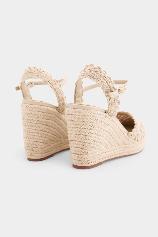 Pedro del Hierro Braided wedge espadrille Ecru