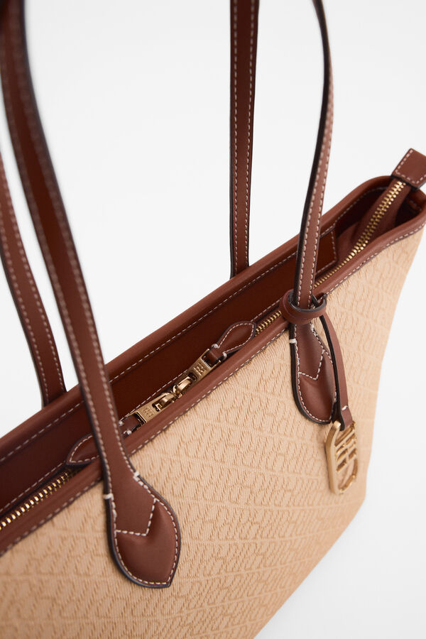 Pedro del Hierro Mala tote bag jacquard Beige