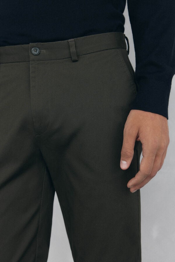 Pedro del Hierro Slim-fit print chinos pants Green