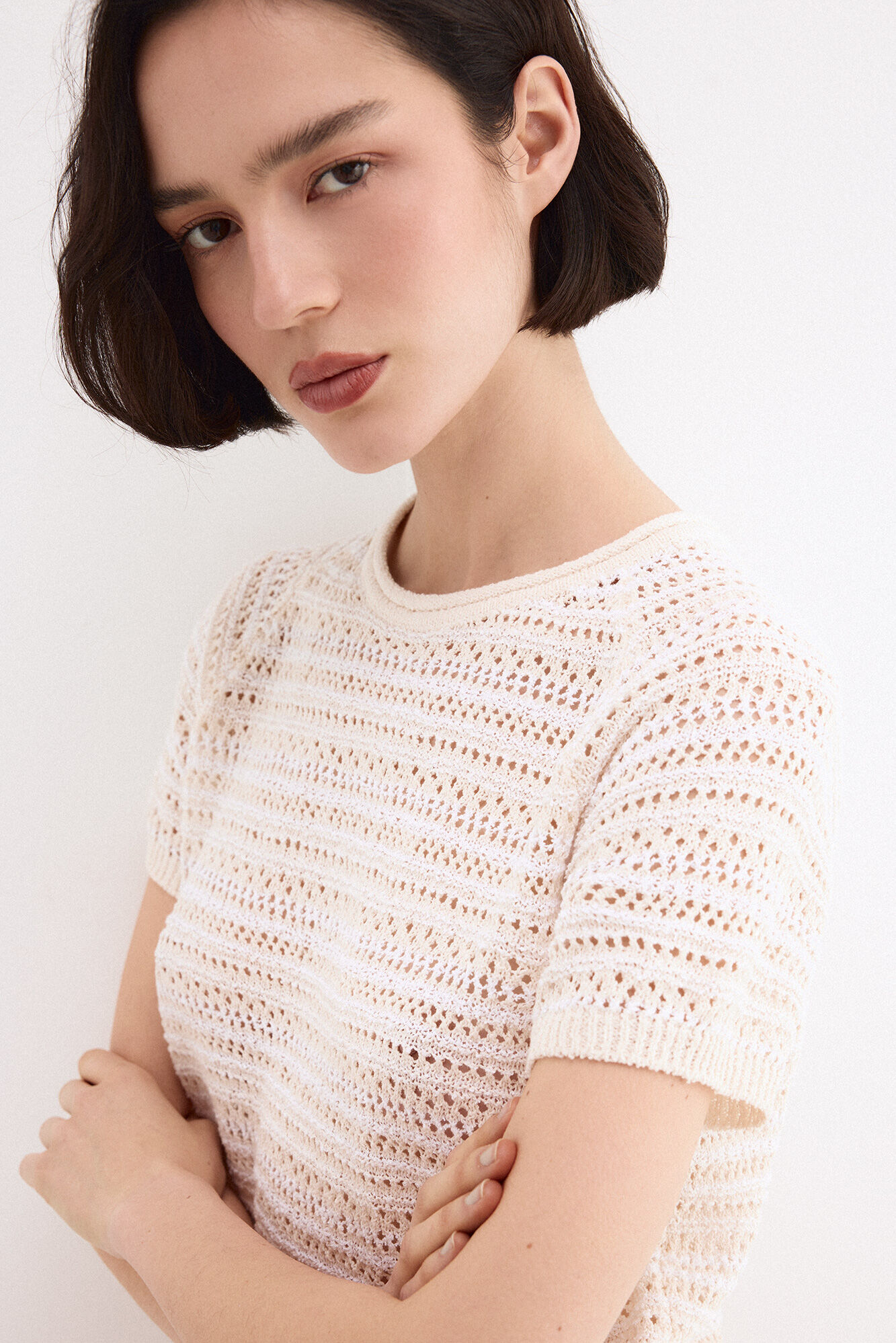 Pedro del Hierro T-shirt de manga curta em tecido perfurado