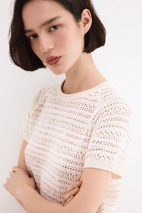 Pedro del Hierro T-shirt de manga curta em tecido perfurado V&aacute;rios