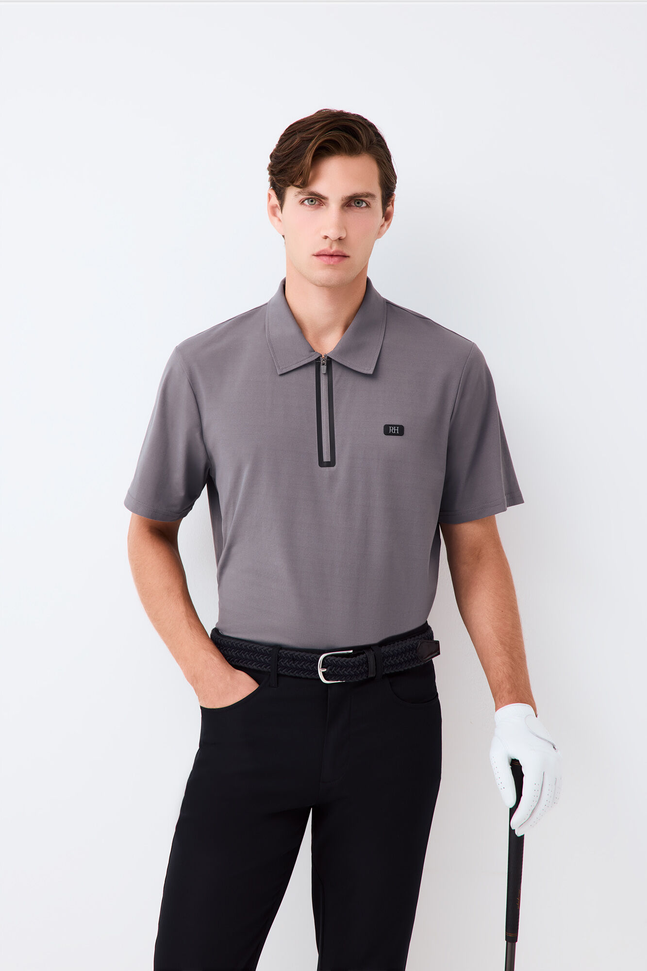 Pedro del Hierro Polo t&eacute;cnico gola com fecho-&eacute;clair Golf
