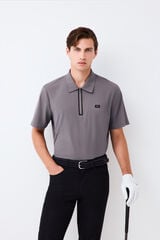 Pedro del Hierro Polo t&eacute;cnico gola com fecho-&eacute;clair Golf Cizento