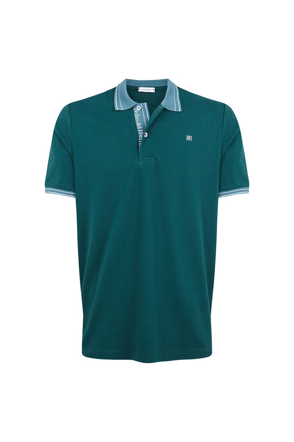 Pedro del Hierro Jacquard polo shirt Turquoise