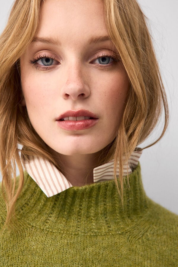 TFP by Tamara Falc&oacute; Cropped cross-knit jumper Green
