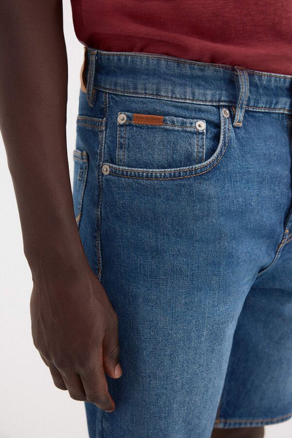 Pedro del Hierro Denim regular Bermuda shorts Blue
