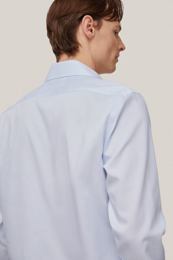 Pedro del Hierro Striped dress shirt, non-iron + anti-stain Blue