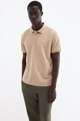 Pedro del Hierro Basic pique polo shirt Beige