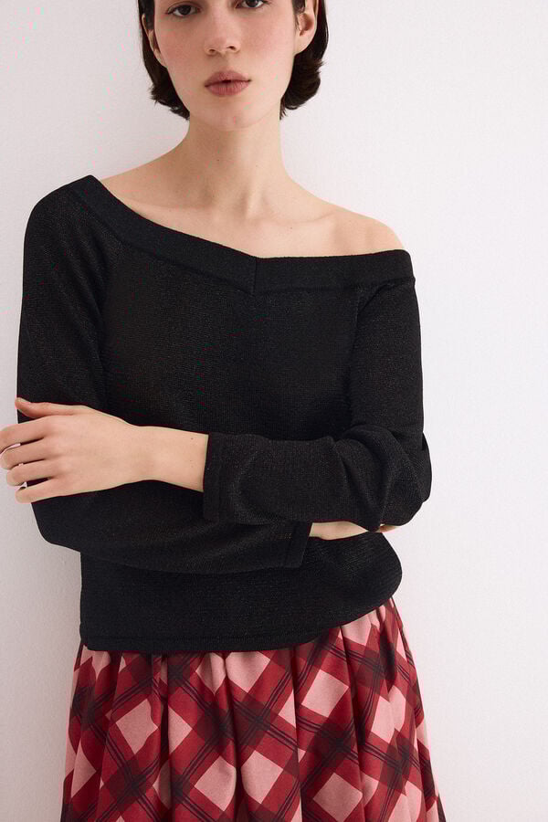 TFP by Tamara Falcó Glitter effect jumper Black