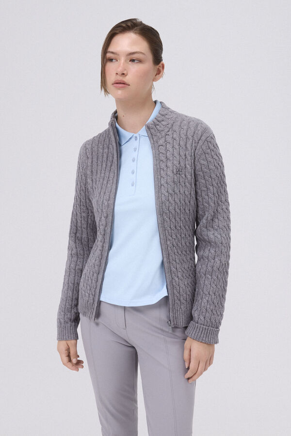 Pedro del Hierro Jaqueta de malha cinza golfe Azul