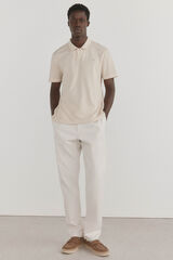 Pedro del Hierro Cotton- linen chinos trousers Ecru