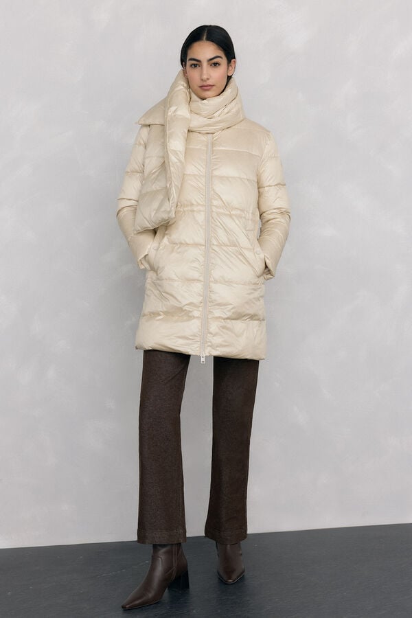 Pedro del Hierro Long parka scarf Ecru