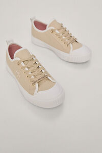 Pedro del Hierro Canvas trainer with leather details Beige