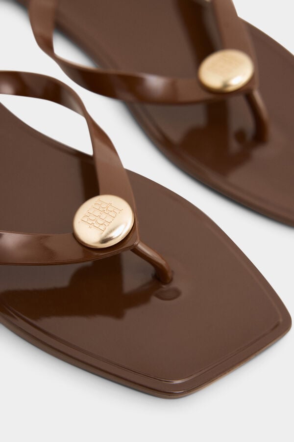 Pedro del Hierro Chinelo com logo Marrom