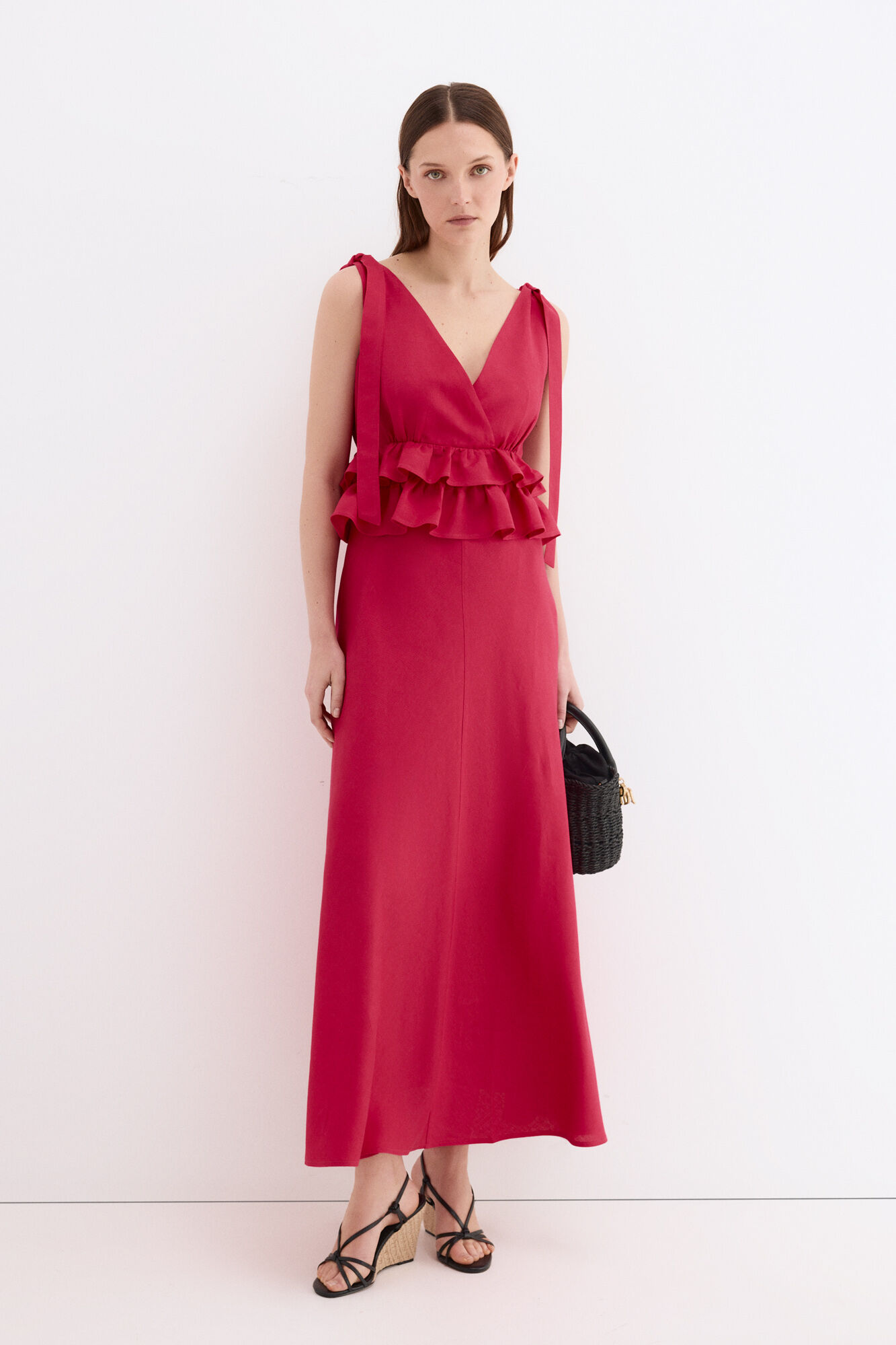 Pedro del Hierro Linen long dress with bow details