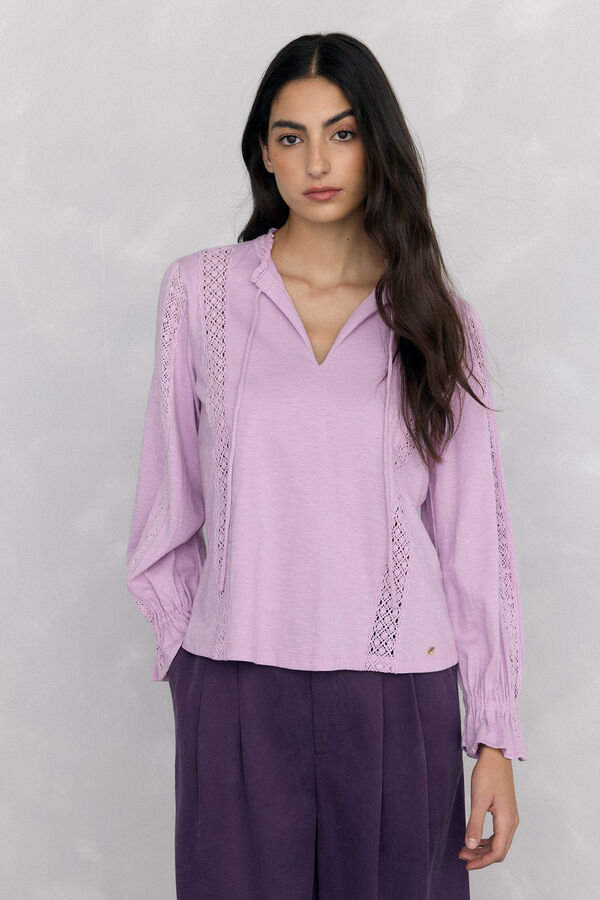 Pedro del Hierro Camiseta com laço Marrom