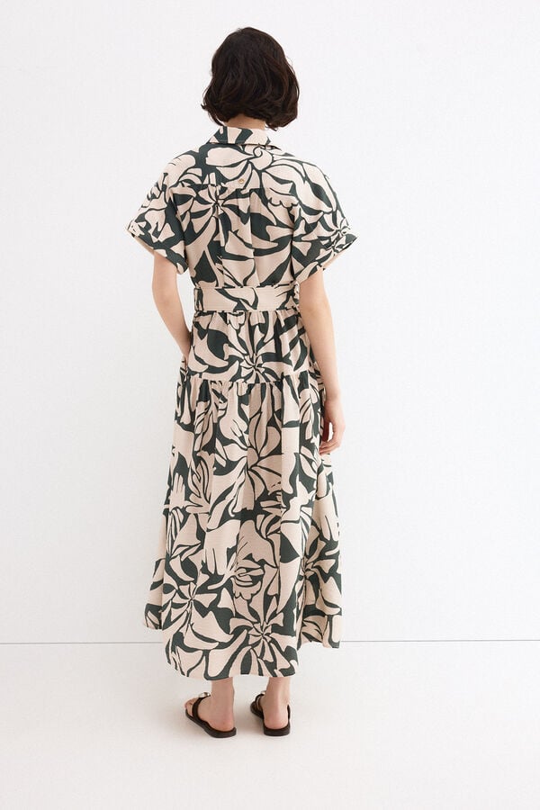 Pedro del Hierro Printed shirt dress Beige
