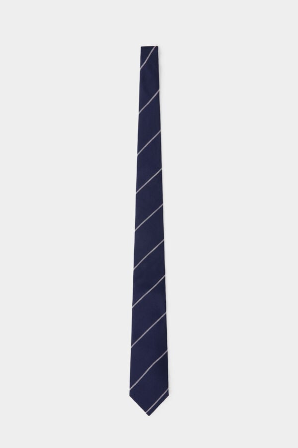 Pedro del Hierro Extra-fine silk tie Blue
