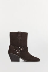 Pedro del Hierro Cowboy leather ankle boots with underwired and studs Brown