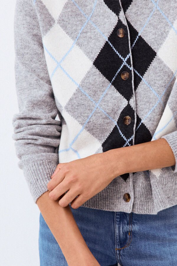 Pedro del Hierro Diamond wool jacket Grey